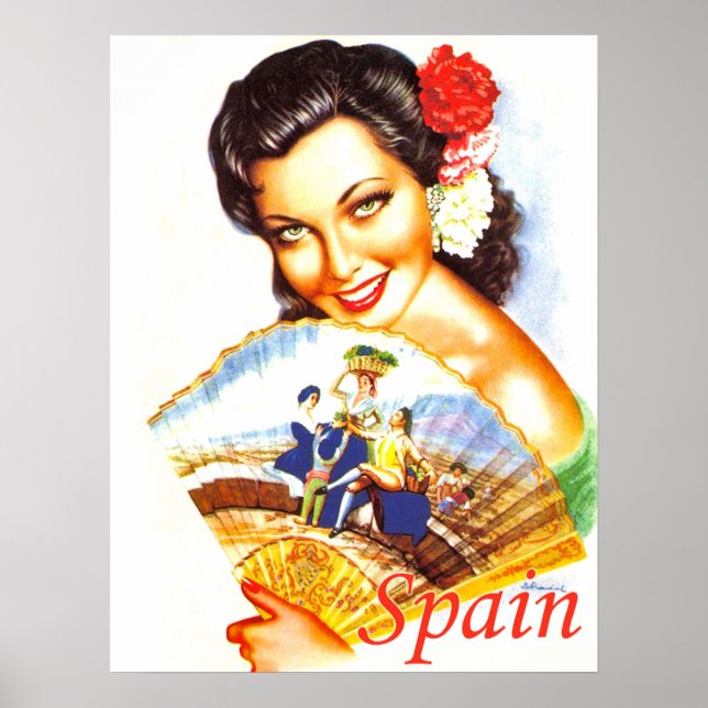 Póster España, retrato de una española con hincha (Frente)