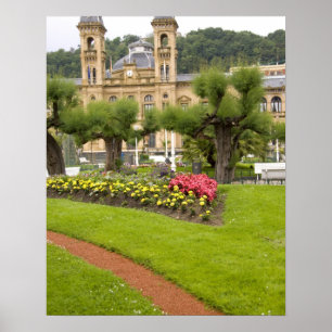 Póster España, San Sebastián. Popular resort de costa,