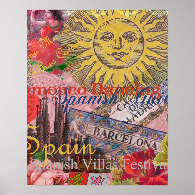 Póster España Sunshine vacaciones españolas de viajes (Frente)