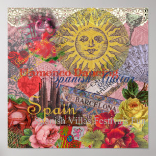 Póster España Sunshine vacaciones españolas de viajes