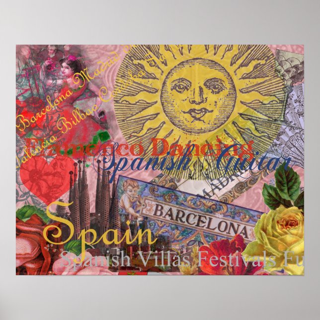 Póster España Sunshine vacaciones españolas de viajes (Frente)