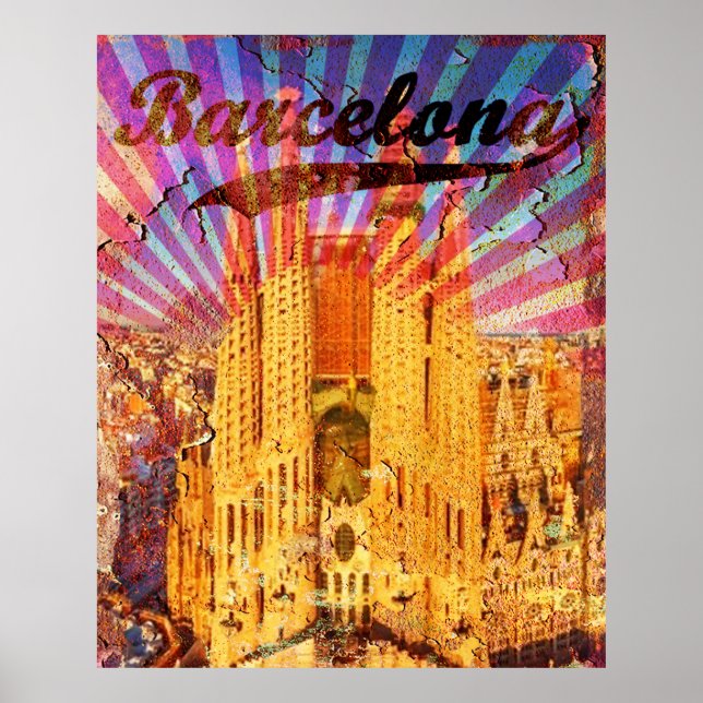 Póster España Vintage Barcelona (Frente)