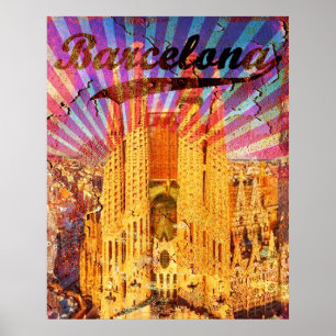 Póster España Vintage Barcelona