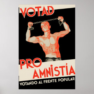 Póster español de antes de la Guerra Civil ¡Vota p