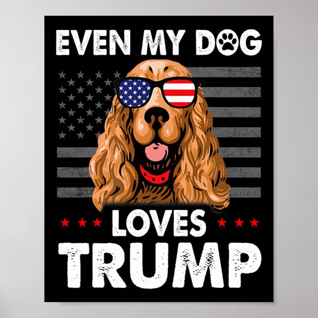 Póster Español Hasta Mi Perro Ama A Trump Gracioso (Frente)