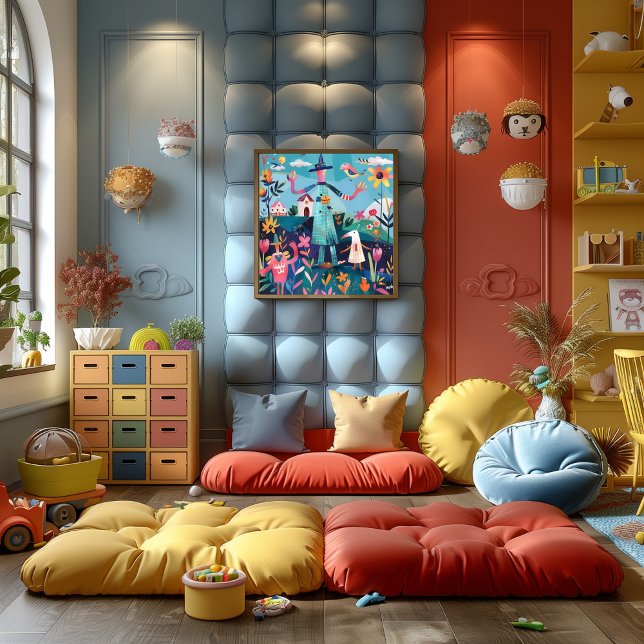 Póster Espantapájaros Alegre: Paisaje Folk y Naive. (Subido por el creador)