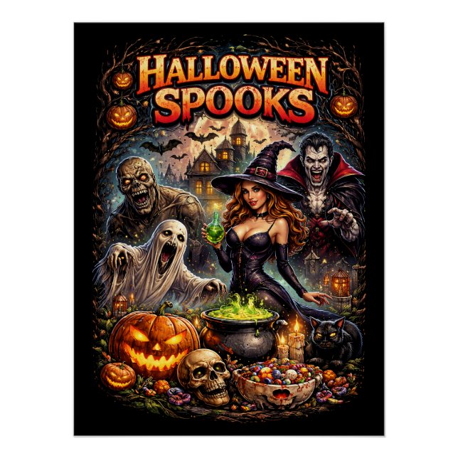 Póster Espantos de Halloween (Anverso)