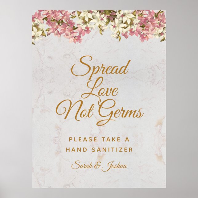 Póster Esparcir amor no gérmenes orquídeas Boda de guione (Frente)