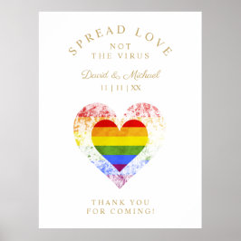 Póster Esparcir el orgullo de amor Corazón de arcoiris Bo