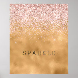 Póster Esparkle Purpurina rosa Gold Glam Rubor