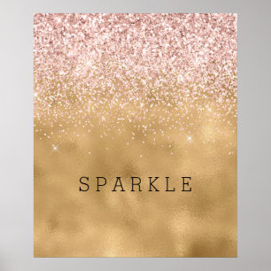 Póster Esparkle Purpurina rosa Gold Glam Rubor