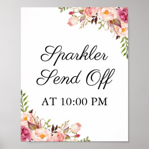 Póster Esparkler floral rosado ruidoso despide a Poster d