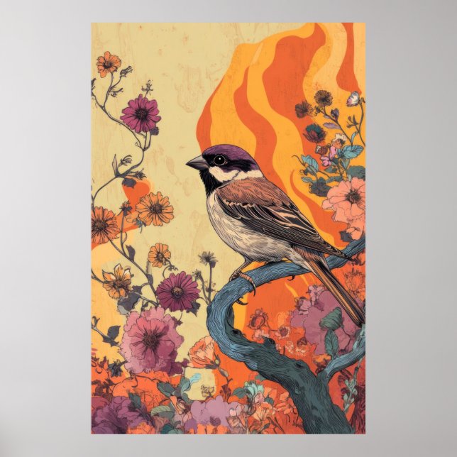 Póster Espárrago de energía de las flores (Frente)