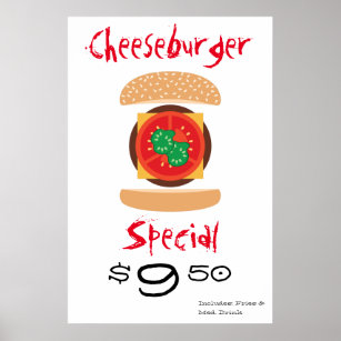Póster Especial de Cheeseburger (personalizar)