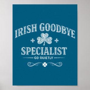 Póster Especialista en adiós irlandés divertido día de Sa