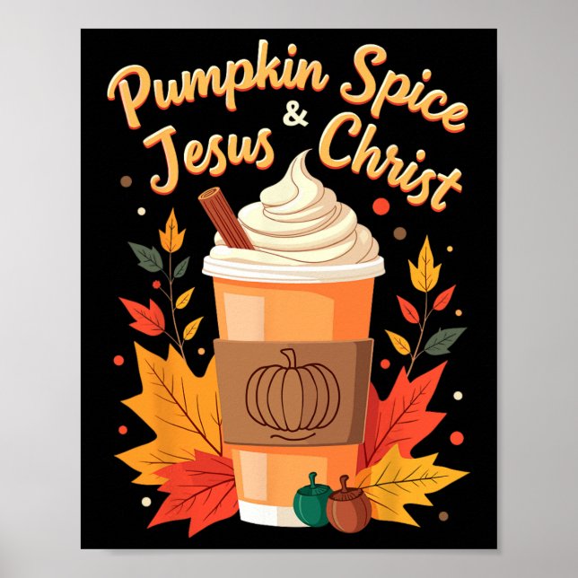 Póster Especie De Calabaza Y Jesucristo Agradecimiento Cr (Frente)