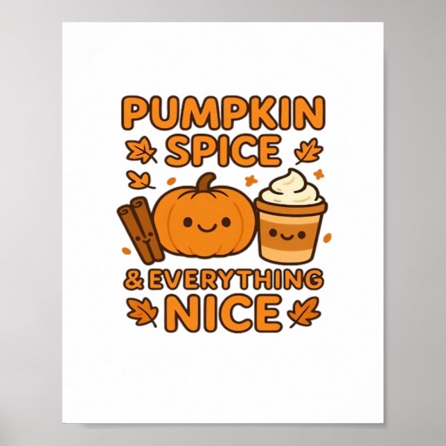 Póster Especie de calabaza y todo bueno - Acogedor otoño  (Frente)