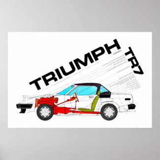 Póster Especificación del Triumph TR7 Drophead
