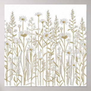 Póster Espectacular bordado de flor silvestre - El martil