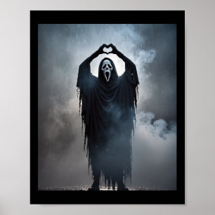 Póster Espectacular corazón manos miedo cara a cara Poste