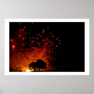 Póster Espectacular de fuegos artificiales desde Epcot
