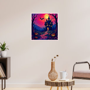 Póster Espectacular Halloween Hauned Mansion Art