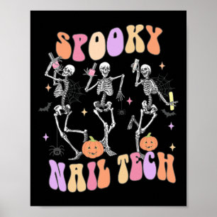 Póster Espectacular Nail Tech Funny Skeleton Nail Tech Ha