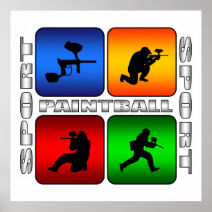 Póster Espectacular Paintball