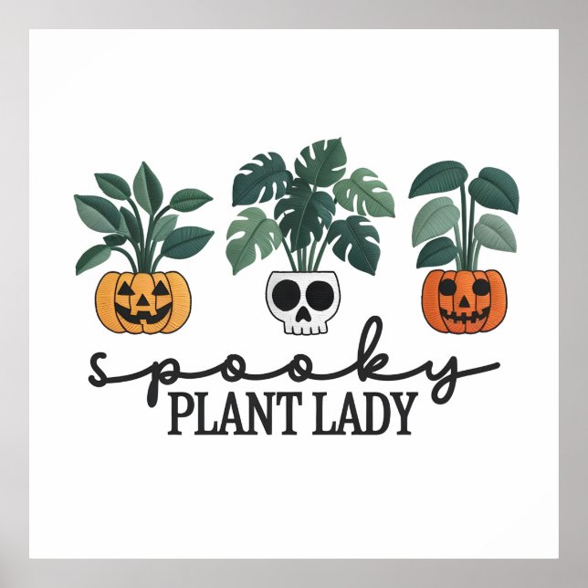 Póster Espectacular planta Lady Halloween Monstera Design (Frente)