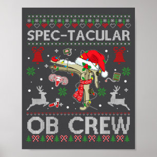 Póster Espectacular sudadera fea de Navidad con espéculo