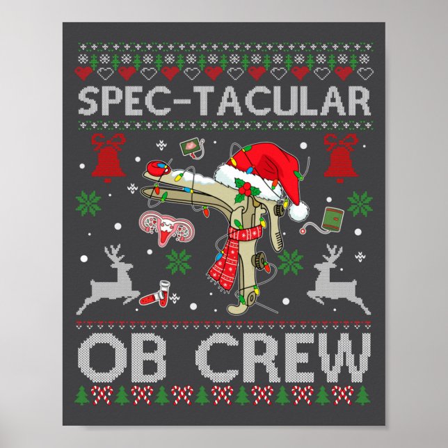 Póster Espectacular sudadera fea de Navidad con espéculo  (Frente)