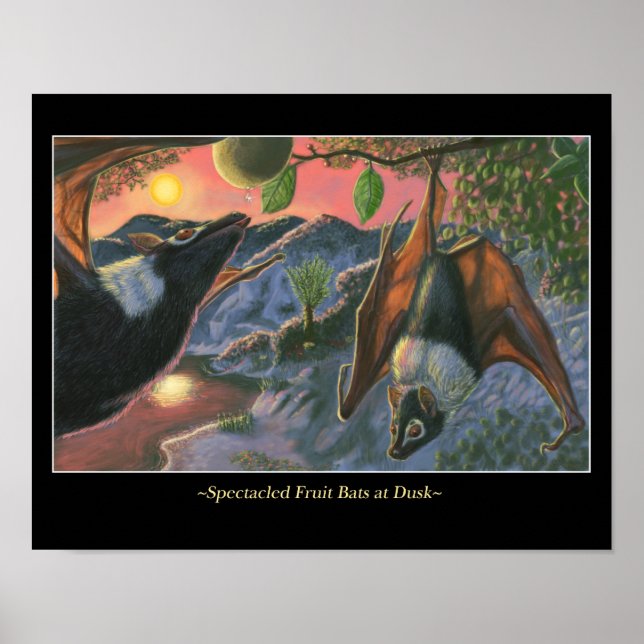 Póster Espectaculares batas de fruta al atardecer (Frente)