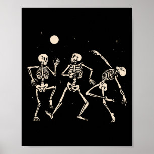 Póster Espectaculares esqueletos de baile música disfraz 