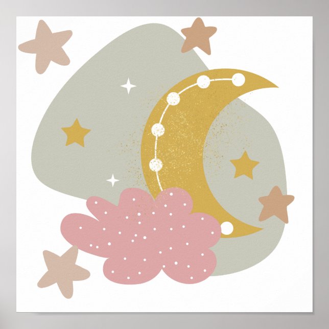 Póster Espectáculo caprichoso de la luna de boho, (Frente)