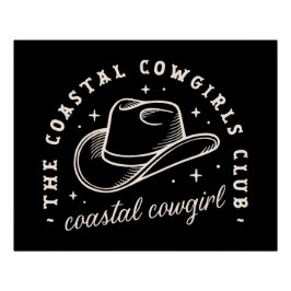 Póster Espectáculo costero cowgirls cósmico estético negr