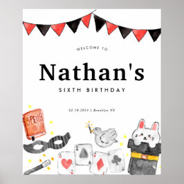 Póster Espectáculo de bienvenida de cumpleaños mágico de 