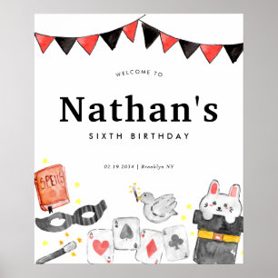 Póster Espectáculo de bienvenida de cumpleaños mágico de 