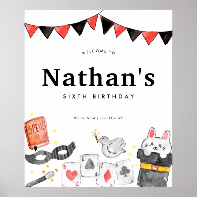 Póster Espectáculo de bienvenida de cumpleaños mágico de  (Frente)