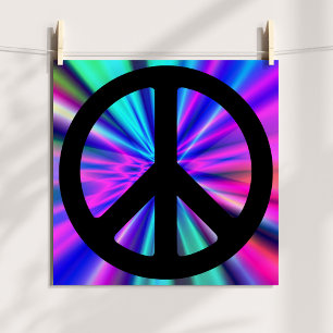 Póster Espectáculo de luz Aqua con símbolo de paz