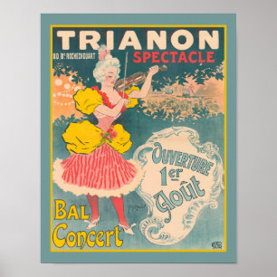 Póster Espectáculo Trianon Bal Concert Art Nouveau