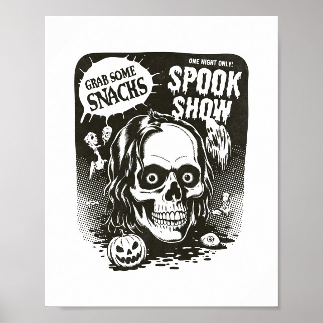 Póster Espectáculo vintage de Halloween (Frente)