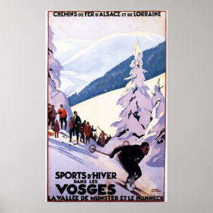 Póster Espectadores viendo al Poster del esquiador