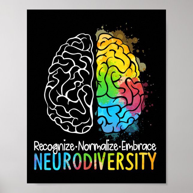Póster Espectro de autismo de neurodiversidad Asd Adhd Ra (Frente)