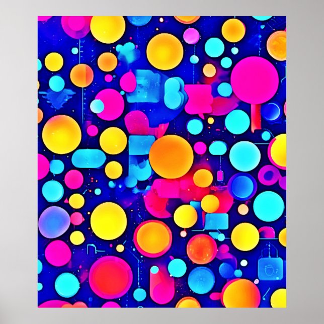 Póster Espectro de círculos abstractos coloridos (Frente)