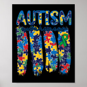 Póster Espectro de Conciencia del Autismo Pincelada Pieza