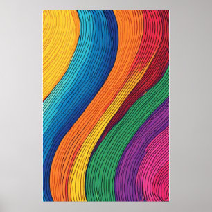 Póster Espectro Fluido: Un Vibrante Resumen Del Arcoiris