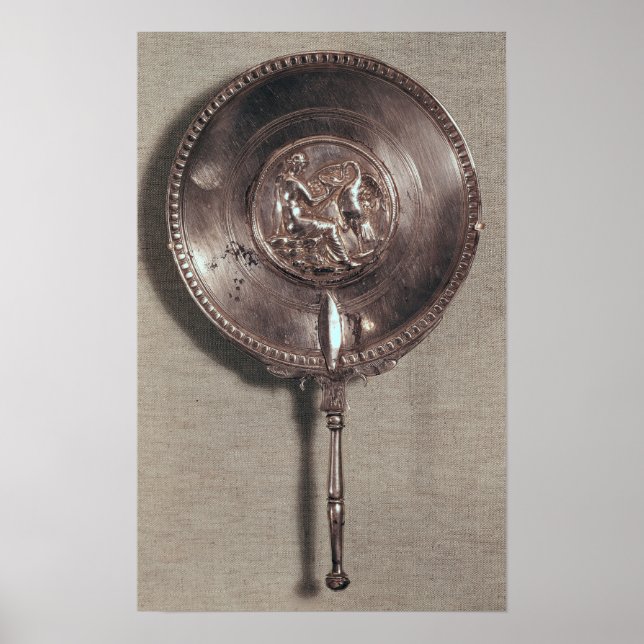 Póster Espejo de mano que representa a Leda y al cisne (Frente)