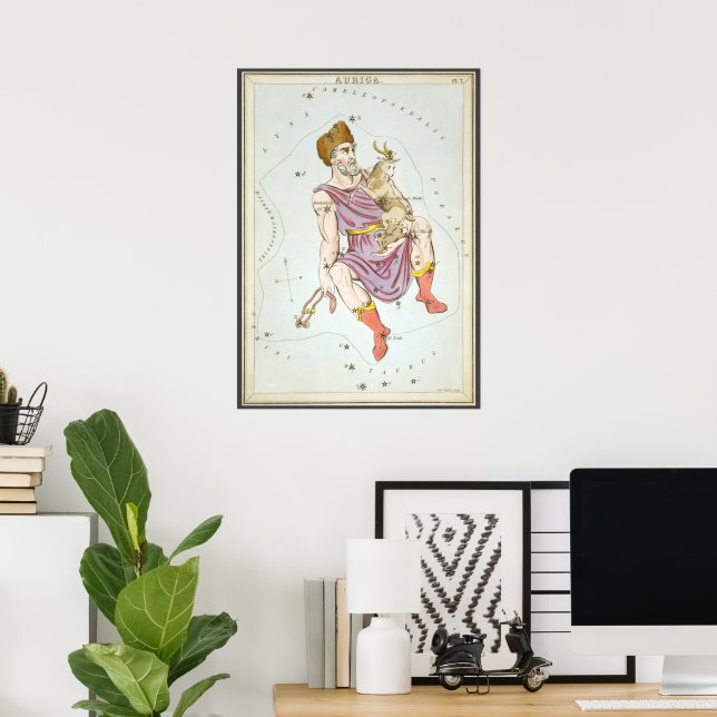 Póster Espejo de Urania, Mapa Celeste de Astronomía Antig (Oficina en casa)