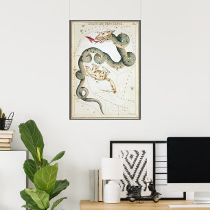 Póster Espejo de Urania, Mapa Celeste de Astronomía Antig