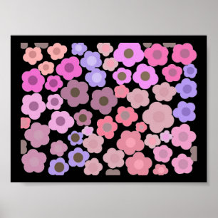 Póster Espejo elegante de flores